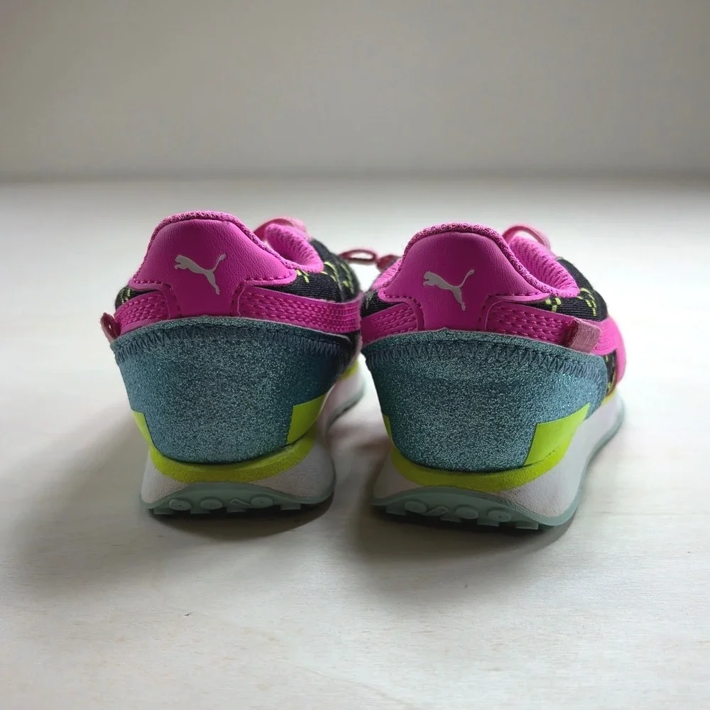 Puma L.O.L.Future Rider Toddler Sneakers Pink Neon Yellow Glitter 7C 385085-01